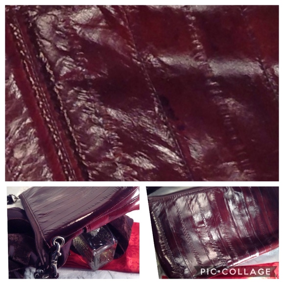 Lee Sands Eel skin clutch detachable strap Brown - Picture 8 of 8